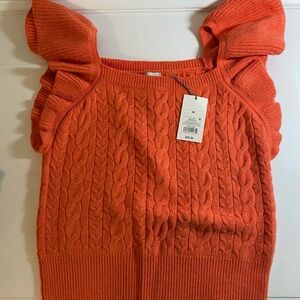 A Nee Day orange sleeveless Sweater Sz M
